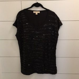 Michael Kors black sequin top